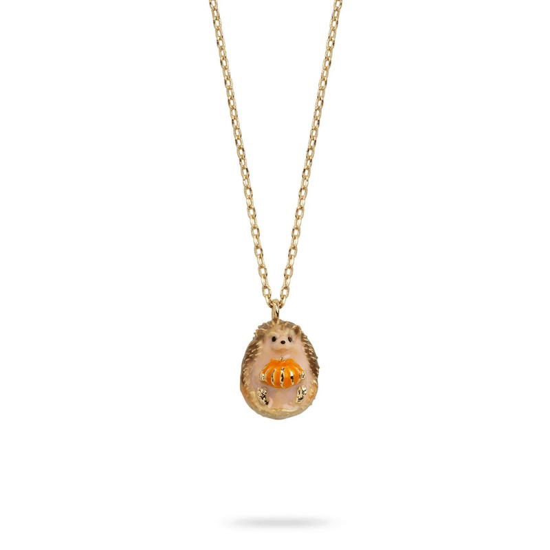 Bill Skinner Hedgehog & Pumpkin Mini Pendant Necklace