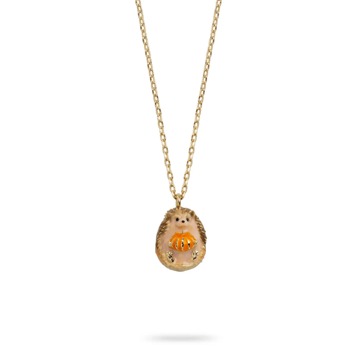 Bill Skinner Hedgehog & Pumpkin Mini Pendant Necklace