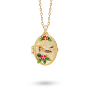 Bill Skinner Robin & Holly Cameo Locket Necklace