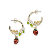 Bill Skinner Strawberry & Mouse Hoop Earrings