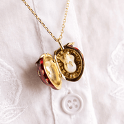 Bill Skinner Strawberry & Mouse Locket Necklace worn open