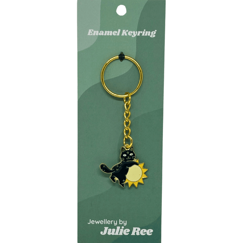 Black Cat & Sun Keyring – Jewellery By Julie Ree - Something Different Gift Shop