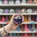 Black Cherry wax melt pot with dark cherry label