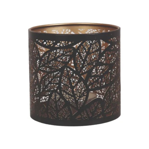 Black Leaf Cut - Out Wax Melt Burner with Glass Dish - Something Different Gift Shop