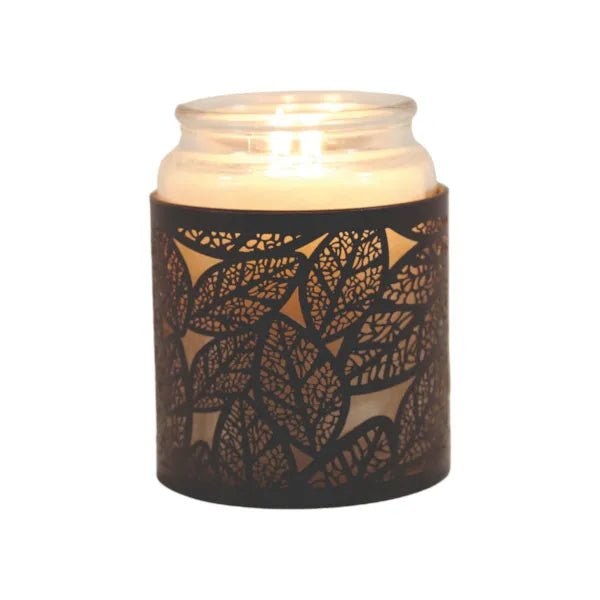Black Leaf Cut - Out Wax Melt Burner with Glass Dish - Something Different Gift Shop