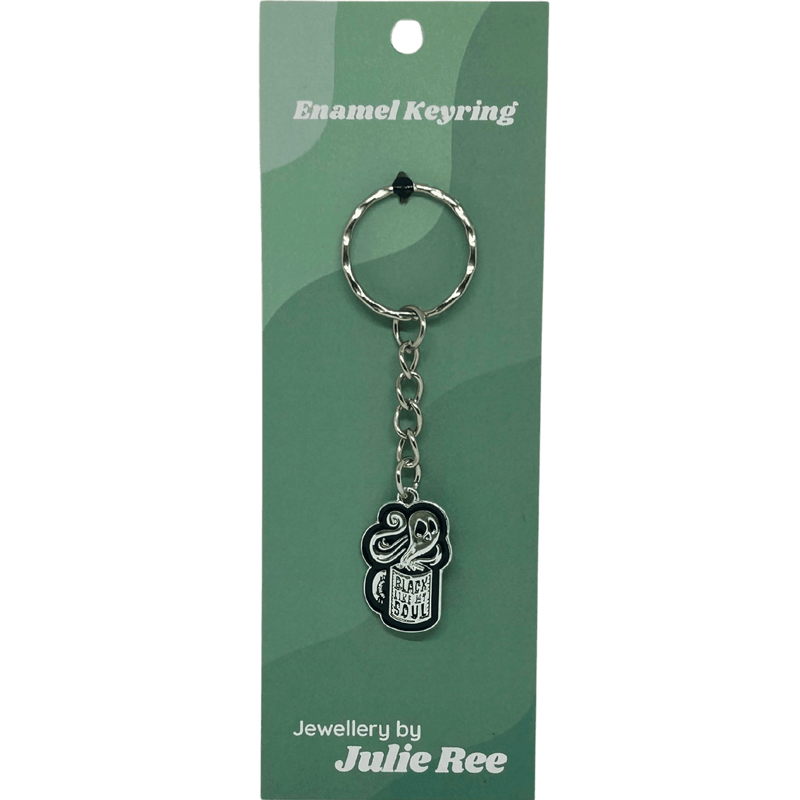 Black Like My Soul Ghost Keyring – Jewellery By Julie Ree - Something Different Gift Shop