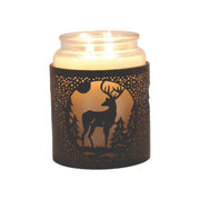 Black Reindeer Scene Wax Melt Burner – Winter Woodland Glow - Something Different Gift Shop