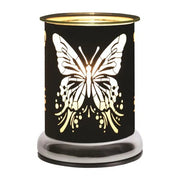 Black Satin Butterfly Touch Wax Melt Burner - Something Different Gift Shop