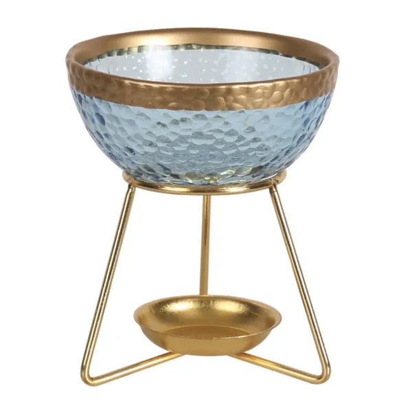 Blue & Gold Bowl Wax Melt Burner - Something Different Gift Shop