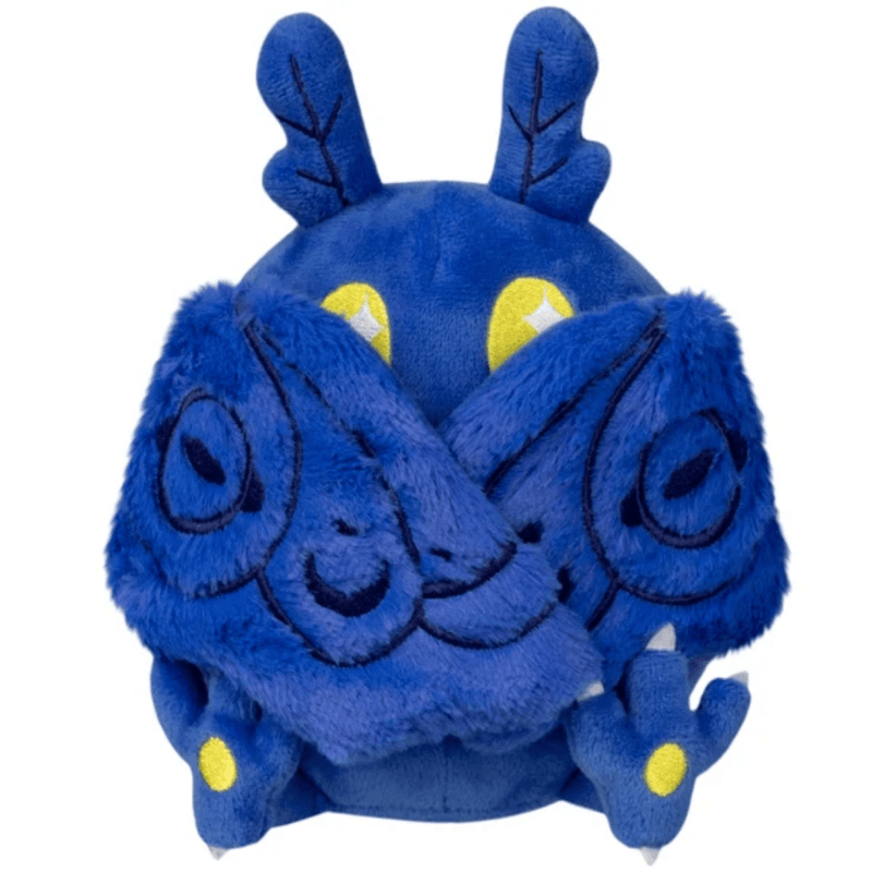 Squishable Snacker Blue Mothman plush with patterned wings folded