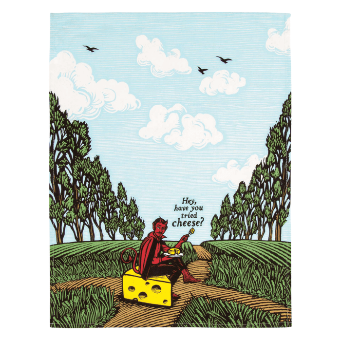Blue Q Tea Towel – Hey, Have You Tried Cheese? - Something Different Gift Shop