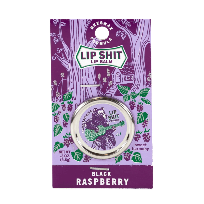 Blue Q Lip Shit Lip Balm – Black Raspberry - Front View