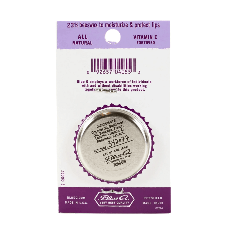 Blue Q Lip Shit Lip Balm – Black Raspberry - Reverse View