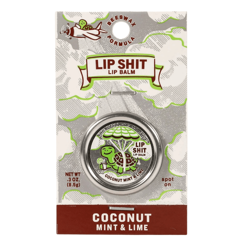 Blue Q Lip Shit Lip Balm – Coconut Mint & Lime - Front View