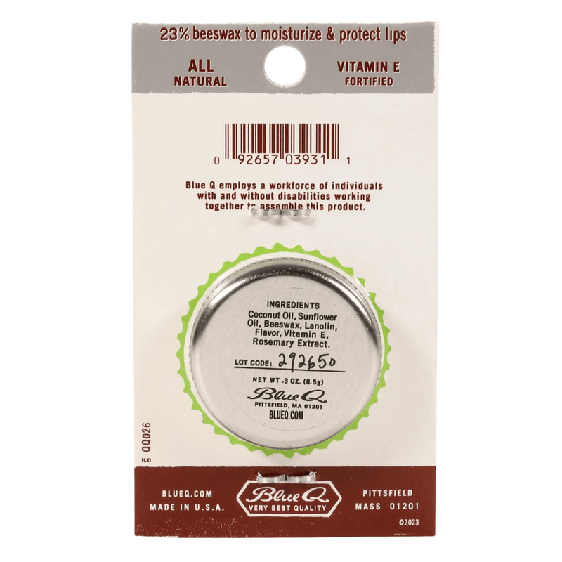 Blue Q Lip Shit Lip Balm – Coconut Mint & Lime - Reverse View
