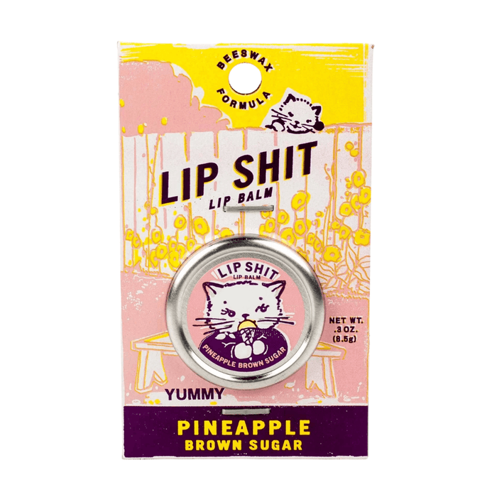Blue Q Lip Shit Lip Balm – Pineapple Brown Sugar Front View
