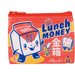 Blue Q Lunch Money coin purse with cartoon milk, banana, and bread characters

