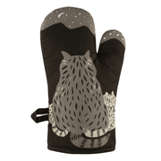 Reverse of Blue Q Then Make Your Own Dinner oven mitt showing patterned back and cuff