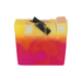Bomb Cosmetics Happy Hour Soap Slice on a white background with vibrant pink, orange and yellow layers