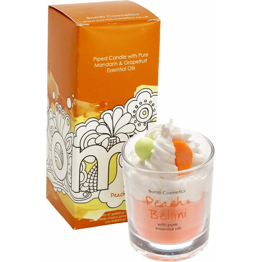 Bomb Cosmetics Piped Candle - Peach Bellini - Something Different Gift Shop