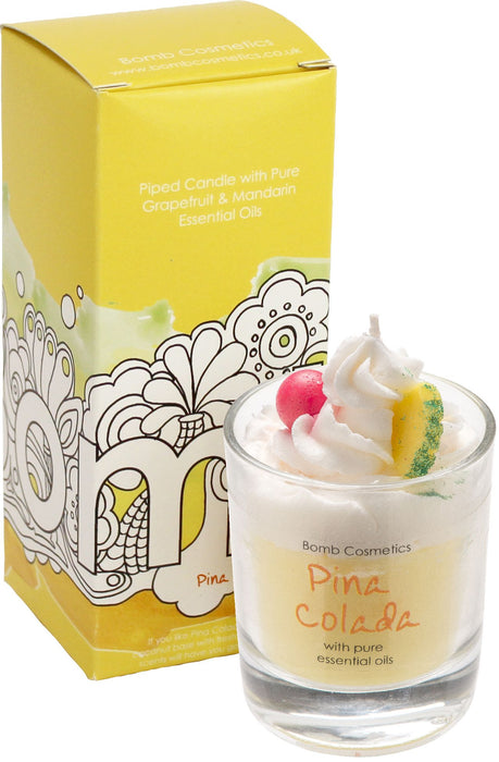 Bomb Cosmetics Piped Candle - Pina Colada - Something Different Gift Shop