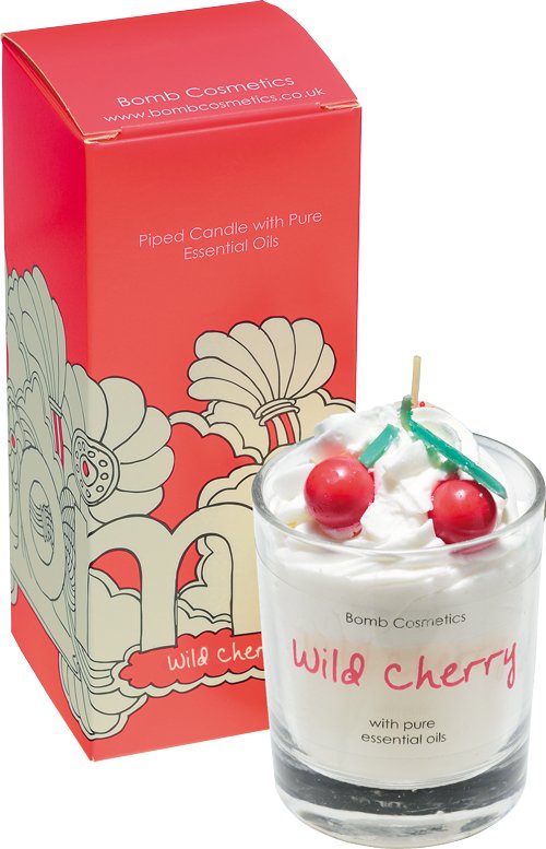 Bomb Cosmetics Piped Candle - Wild Cherry - Something Different Gift Shop