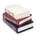 Side view of Jane Austen book stack candle showing sculpted book pages
