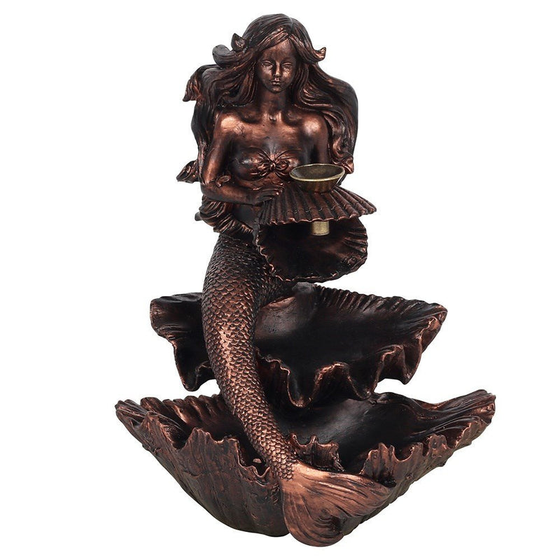 Bronze Effect Backflow Incense Burner - Mermaid - Something Different Gift Shop