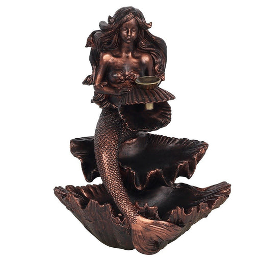 Bronze Effect Backflow Incense Burner - Mermaid - Something Different Gift Shop