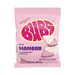 Bubs Sour Diamond Strawberry Vanilla Swedish candy bag 156g in pink packaging