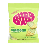 Bubs Sour Diamond Tutti Frutti Swedish candy bag 156g in green packaging