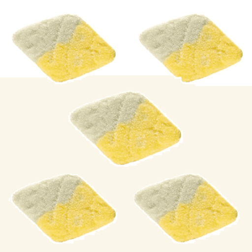 Close-up of Bubs Sour Diamond Tutti Frutti sour sweets in yellow and white pieces
