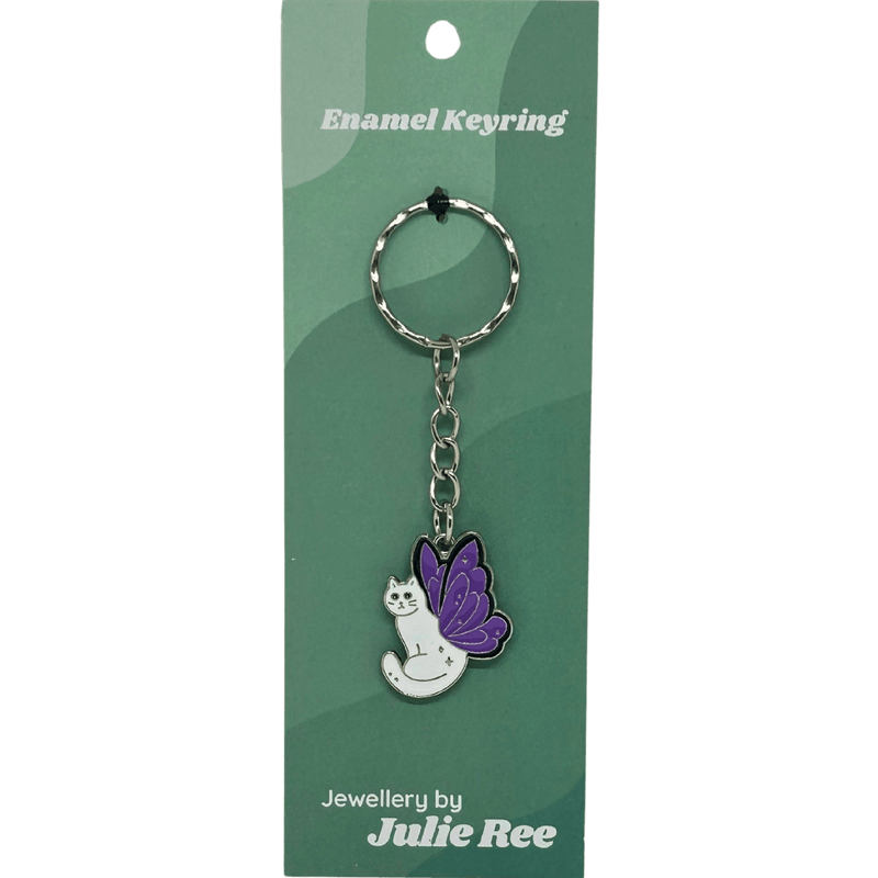 Butterfly Cat Keyring – Jewellery By Julie Ree - Something Different Gift Shop