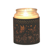 Butterfly Cutout Wax Melt Burner – Black & Gold Floral Design - Something Different Gift Shop