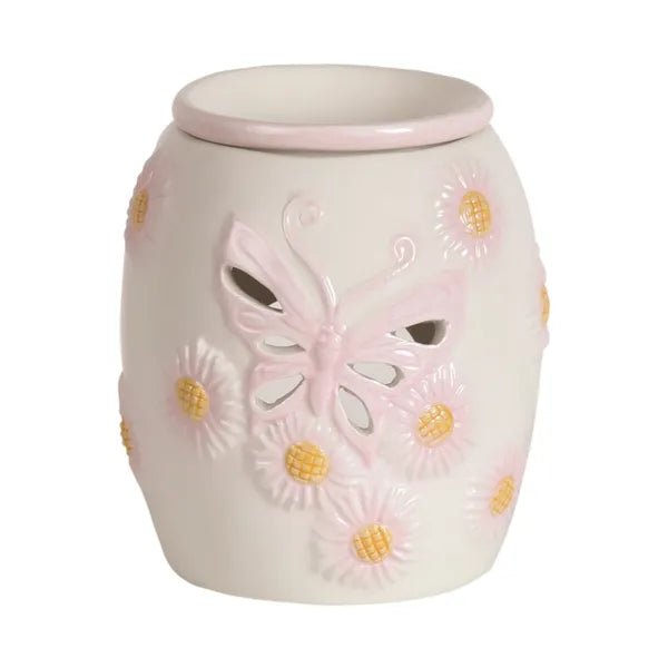 Butterfly & Flowers Pink Wax Melt Burner - Something Different Gift Shop
