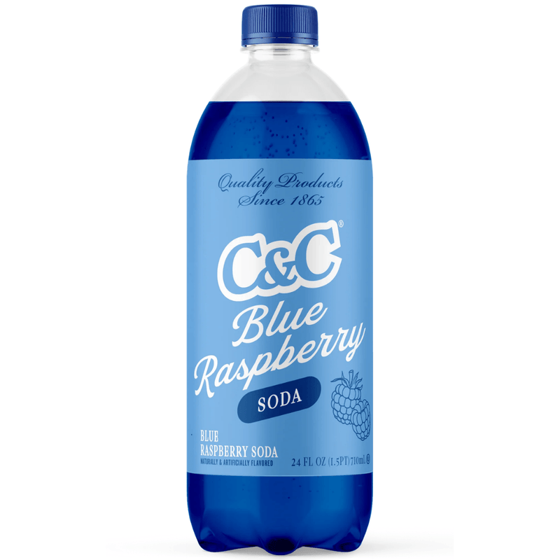 C&C Blue Raspberry Soda American soft drink 710ml bottle