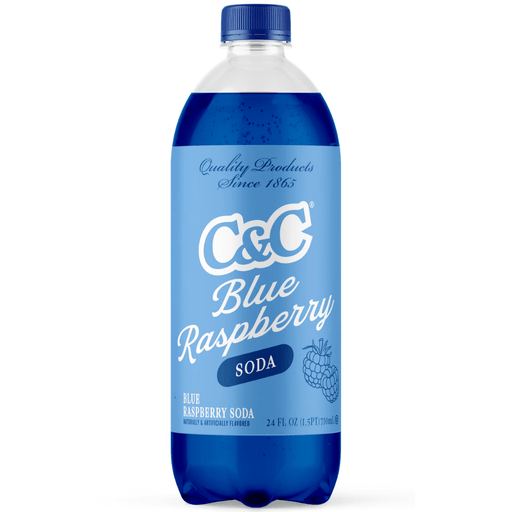 C&C Blue Raspberry Soda American soft drink 710ml bottle