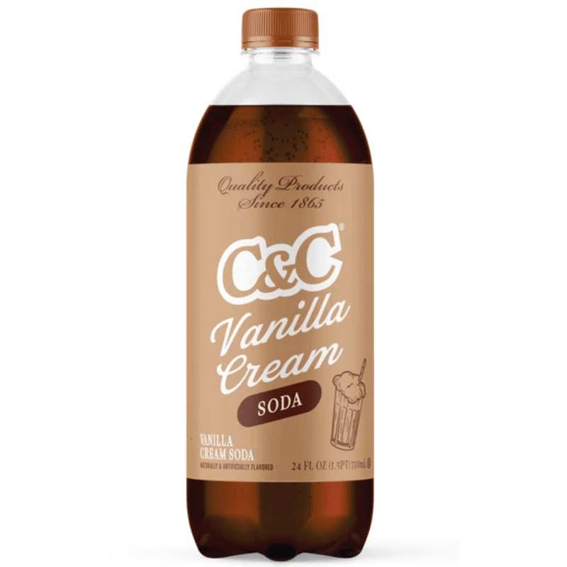 C&C Vanilla Cream Soda American soft drink 710ml bottle