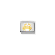 Nomination Classic Link with yellow-gold Cancer crab on stainless steel