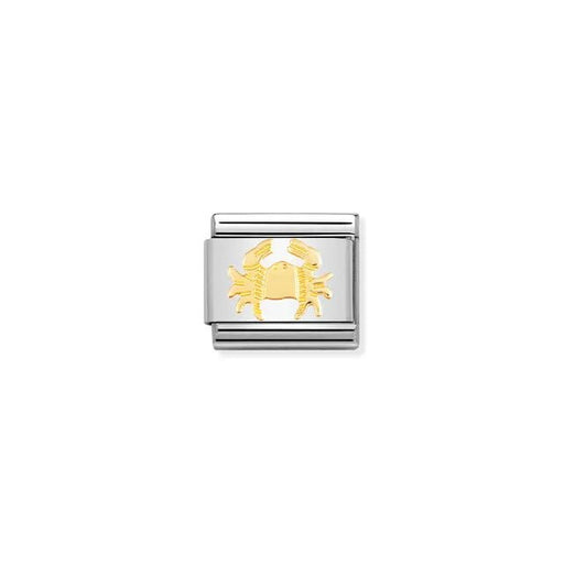 Nomination Classic Link with yellow-gold Cancer crab on stainless steel