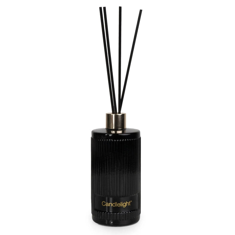 Candlelight Pineapple & Coconut scented reed diffuser 200ml black glass bottle with reeds