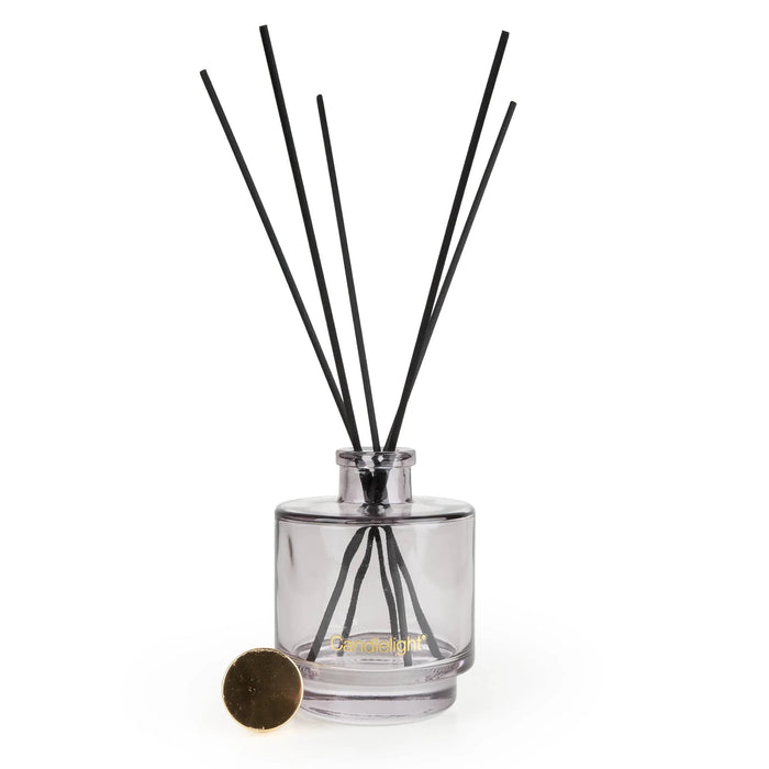 Candlelight Sour Cherry & Lime 200ml reed diffuser smoke glass bottle with black reeds