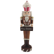 Candy-themed nutcracker display with 40cm figure in pink cupcake hat

