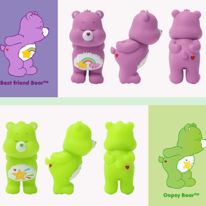 Best Friend Bear and Oopsy Bear figure turnarounds with character artwork