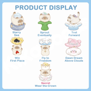 Cat PAI Never Stop Dreaming design guide showing six regular figures and secret Wear the Crown