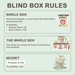 Cat PAI Vibrant Life blind box rules showing regular and secret figure ratios