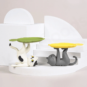 Cat Stands Series Black And White Cat Matcha and American Shorthair Cheese figures