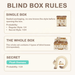 Cat Swing Series blind box rules showing regular and secret figure ratios