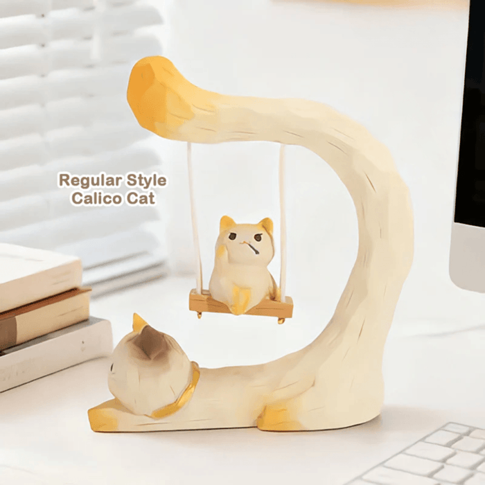 Cat Swing Series Calico Cat resin blind box figure