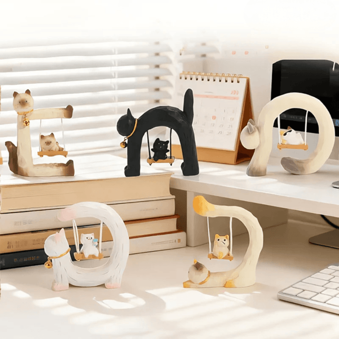 Cat Swing Series resin blind box collection with regular and secret designs